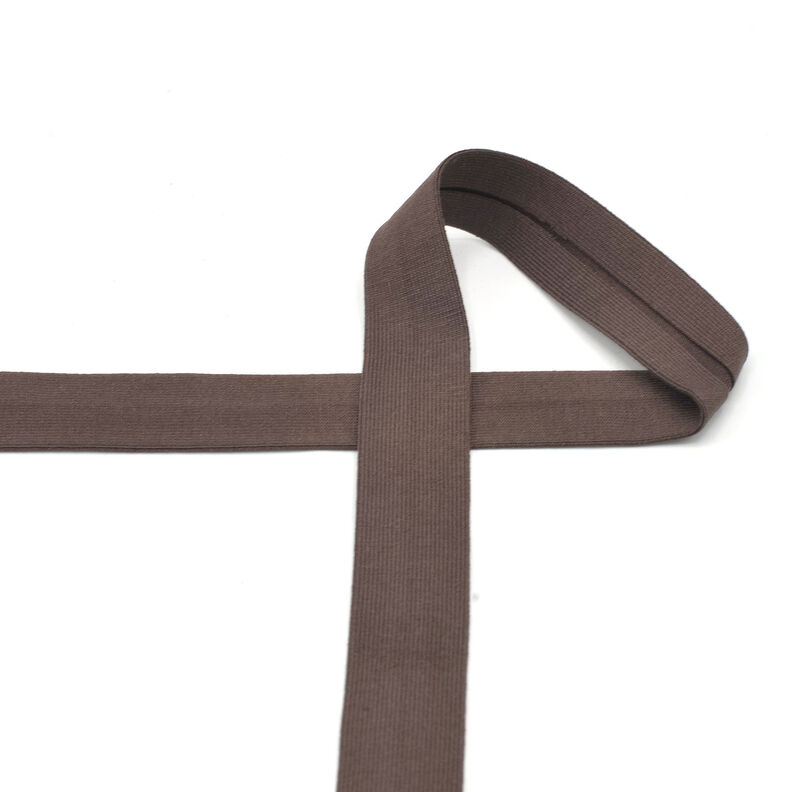 Fita de viés Jersey de algodão [20 mm] – castanho escuro,  image number 2