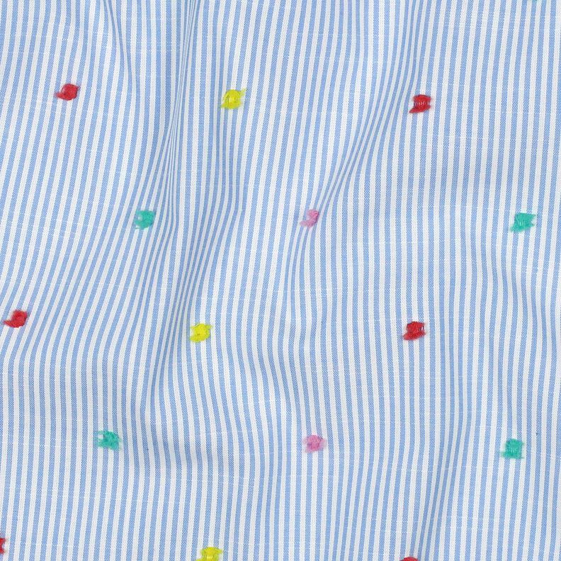 Cambraia fina de algodão Dobby e riscas | Poppy Fabrics – azul claro/branco,  image number 2
