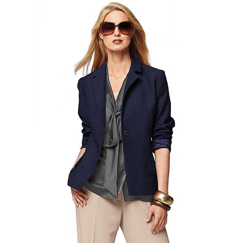 Sarja de algodão Liso – azul-marinho,  image number 5