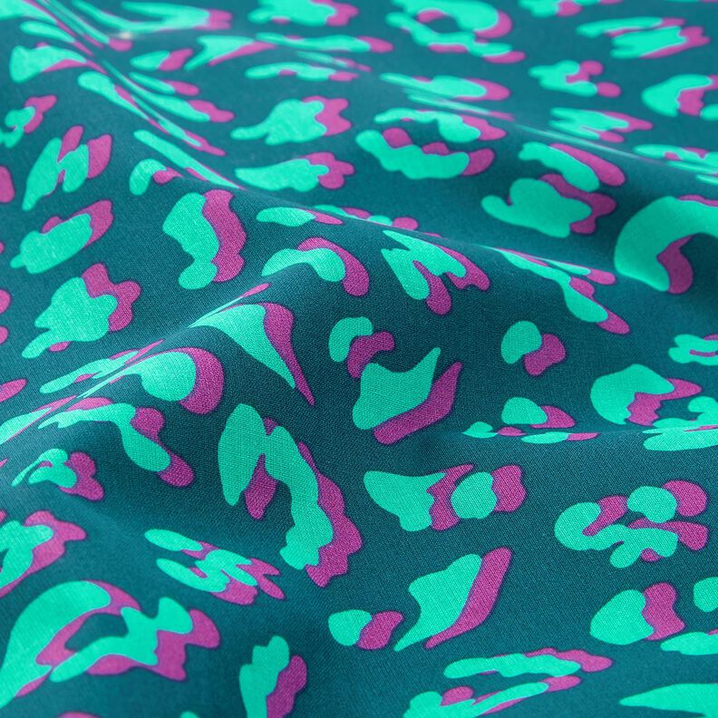 Algodão revestido Leo abstrato | Poppy Fabrics – azul petróleo/roxo,  image number 2