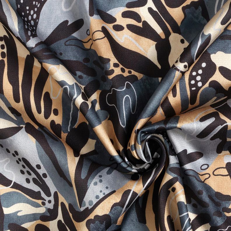 Flores marinhas em crepe acetinado – cinza ardósia/bege,  image number 3