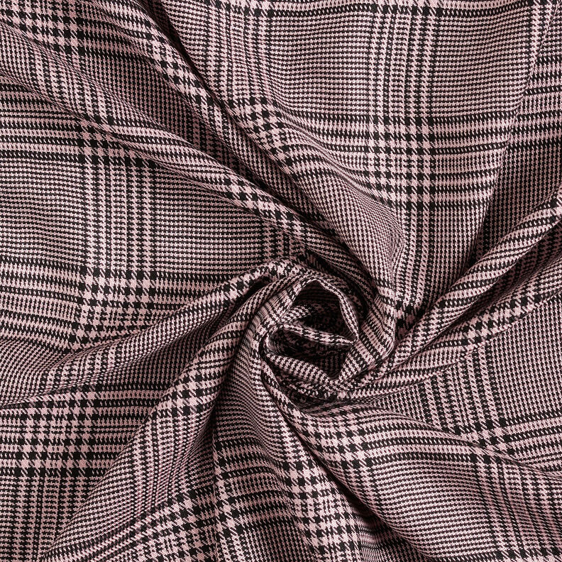 Tecido de viscose Príncipe de Gales – rosa embaçado/preto,  image number 4