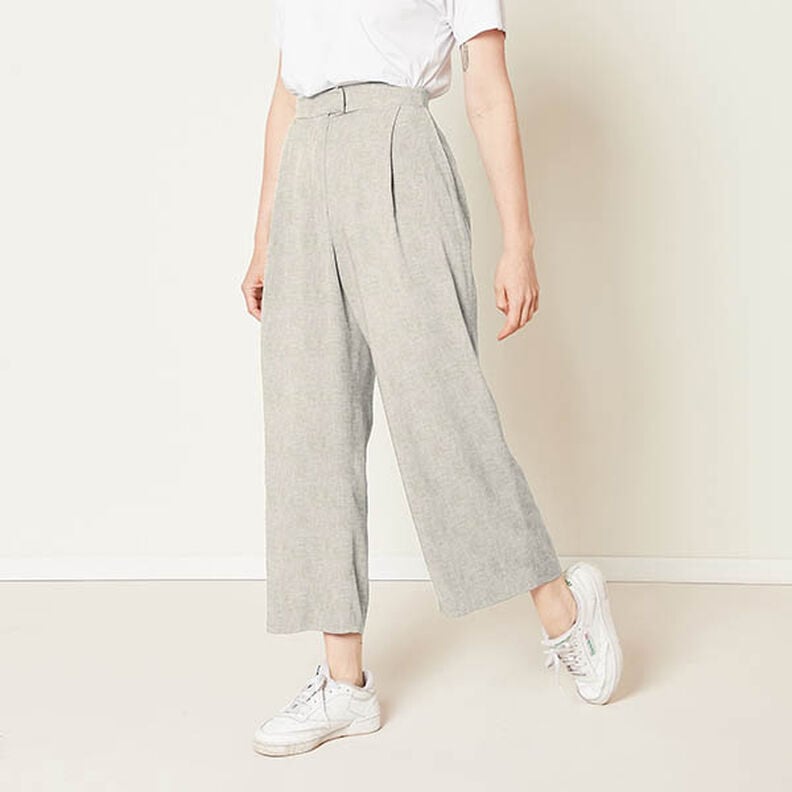 Algodão e linho Melange – taupe,  image number 5