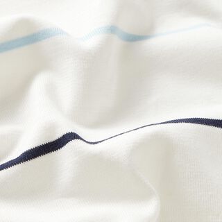 Jersey de algodão Riscas coloridas – branco, 