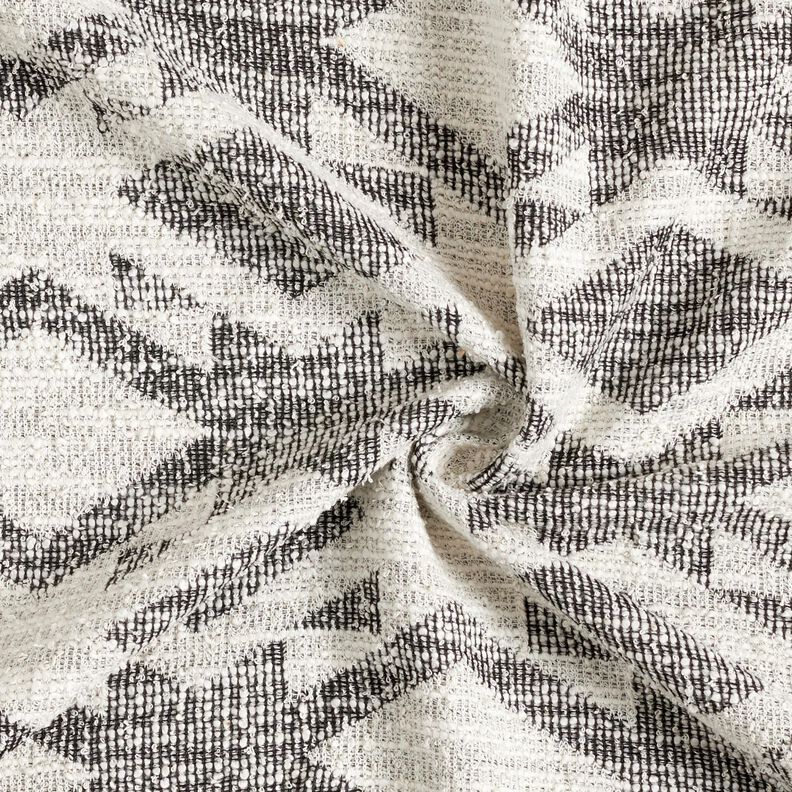 Malha boucl&eacute; chevron &ndash; preto/branco,  image number 4