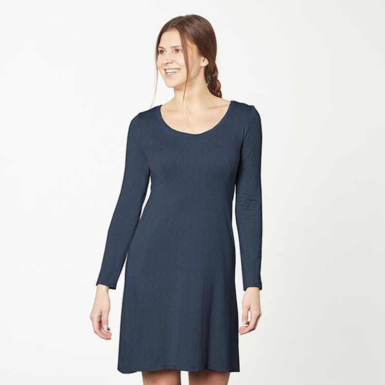 Jersey de algodão médio liso – azul-noite,  image number 6