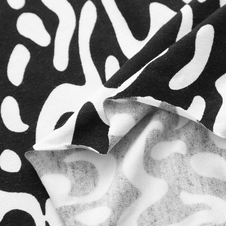 Jersey de viscose Padrão Leo abstrato – preto/branco,  image number 3