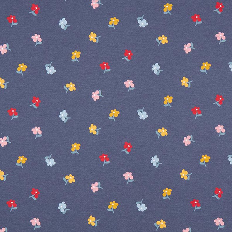 Jersey de algodão Florzinhas – azul-marinho,  image number 1