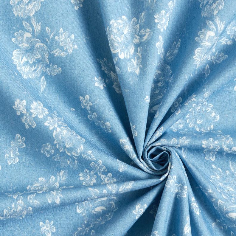 Chambray Rosas pequenas – azul claro/branco sujo,  image number 3