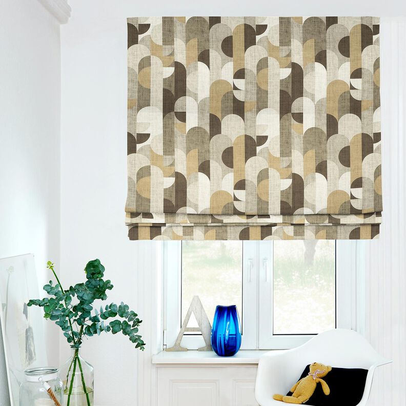 Tecido para efeito de escurecimento Arcos abstratos – caqui/taupe claro,  image number 6