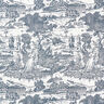 Tecido para decoração Meio linho Panamá Toile de Jour – azul-marinho/branco sujo,  thumbnail number 1