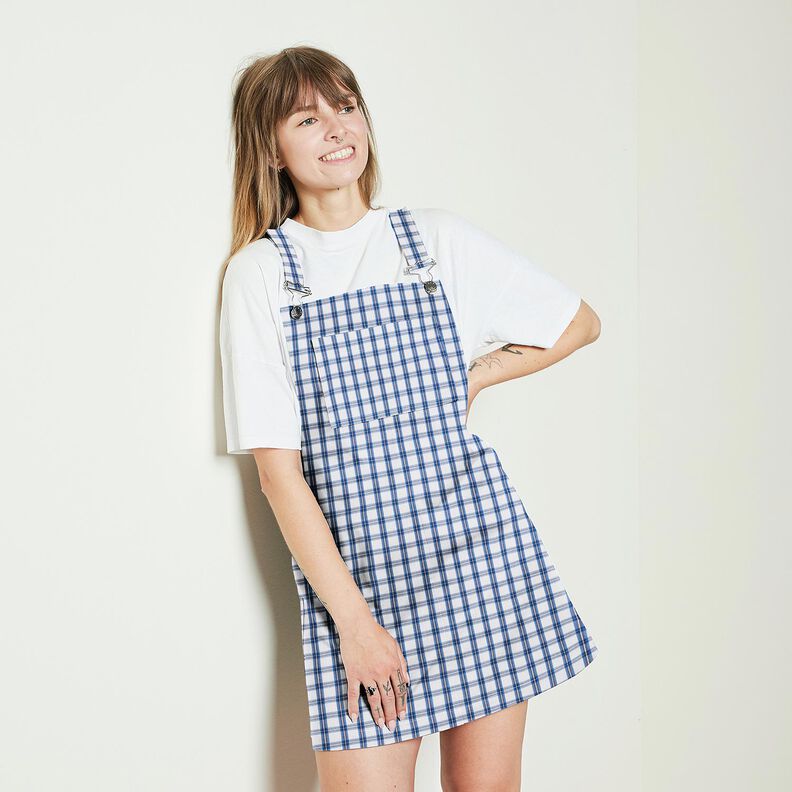 Tecido de algodão Xadrez Camisa – branco/azul,  image number 5