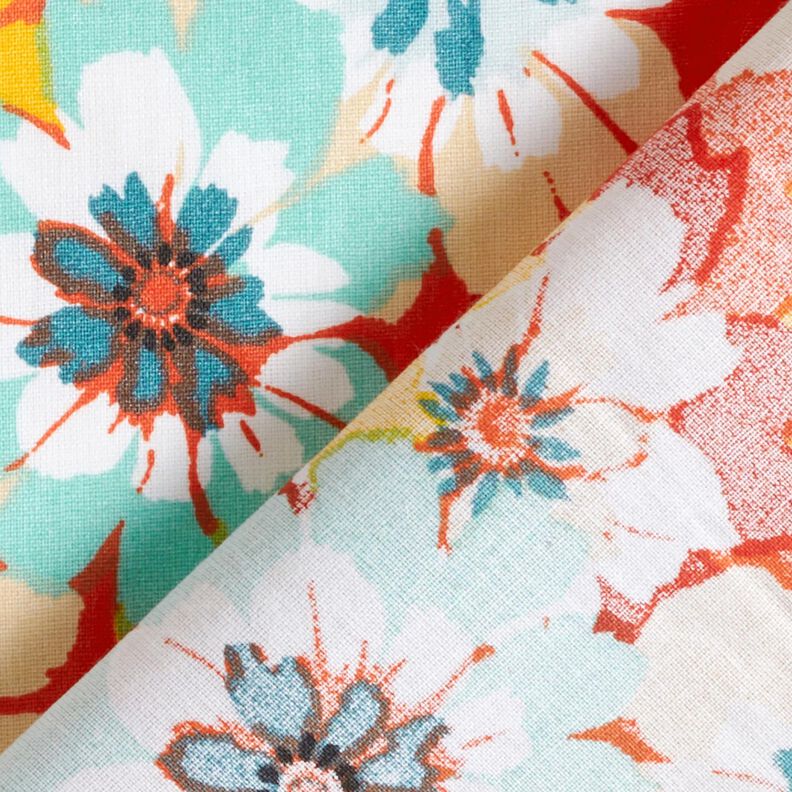 Algodão revestido Flores de primavera – menta/terracota,  image number 5