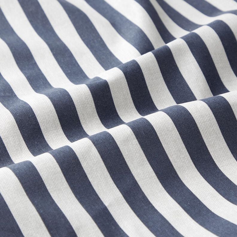 Tecido de algodão Cretone Riscas marítimas – preto azulado/taupe claro,  image number 2