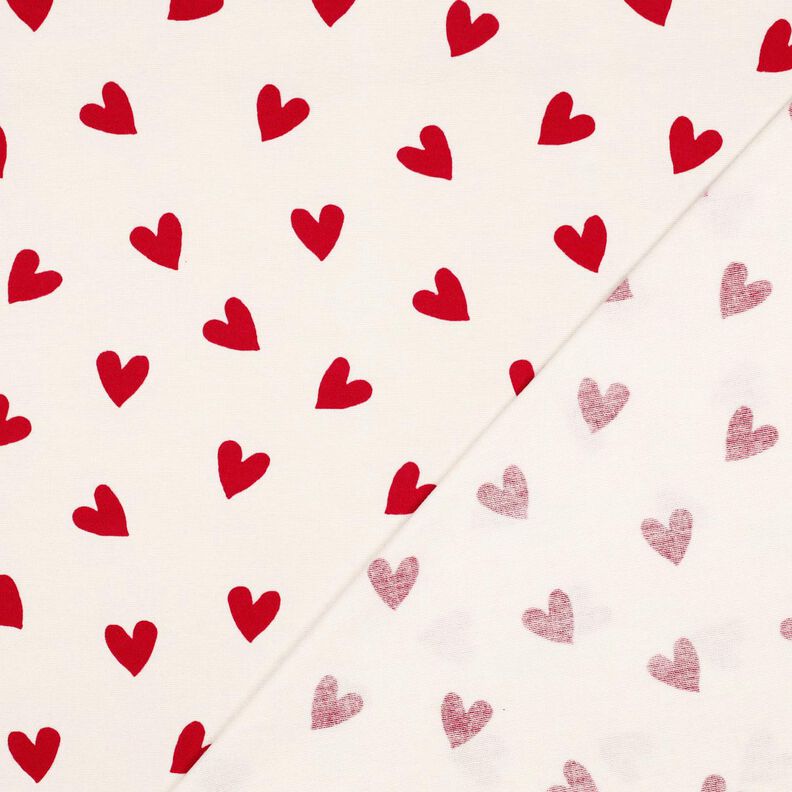 Flanela de algodão Corações | Poppy Fabrics – marfim/carmin,  image number 4