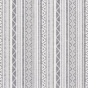 Tecido para decora&ccedil;&atilde;o Jacquard Riscas &eacute;tnicas &ndash; cinzento/branco sujo, 