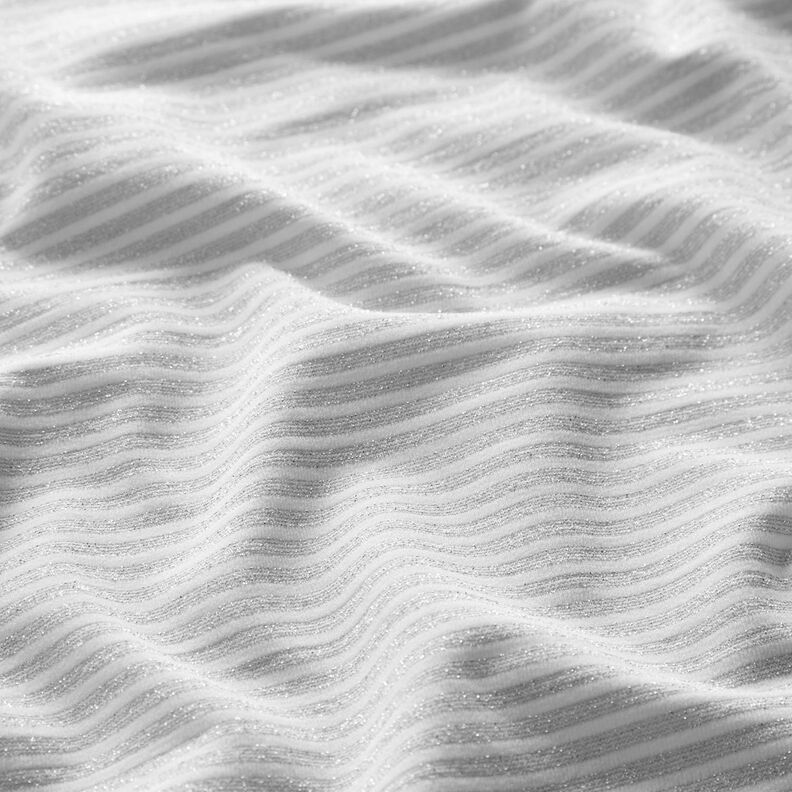 Jersey com riscas brilhantes estreitas – branco/prata metálica,  image number 2