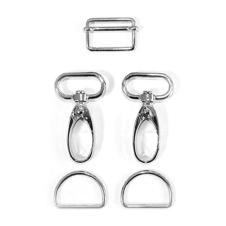 Carteiras Acess&oacute;rios Conjunto [ 5-pe&ccedil;as | 25 mm] &ndash; prateado met&aacute;lica,  image number 2