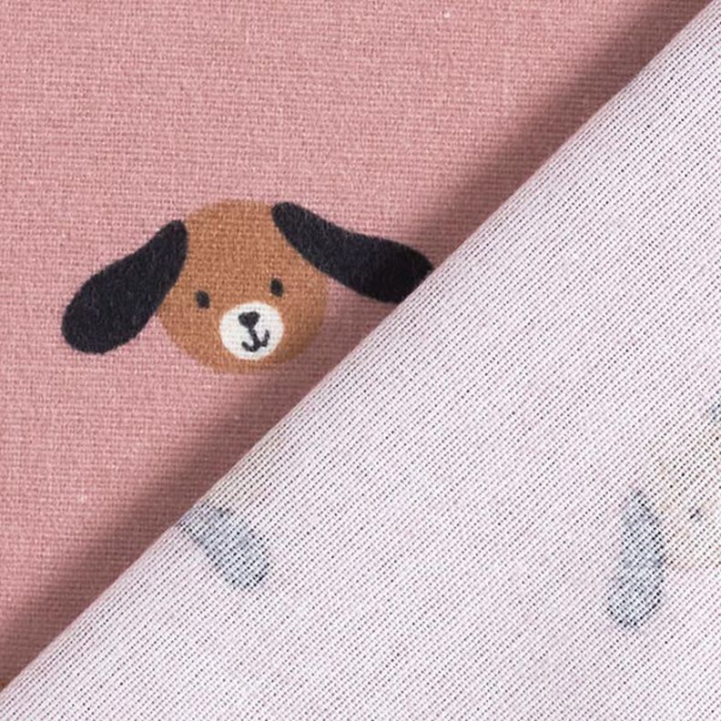 Flanela de algodão Cabeças de cão | by Poppy – rosa embaçado,  image number 4