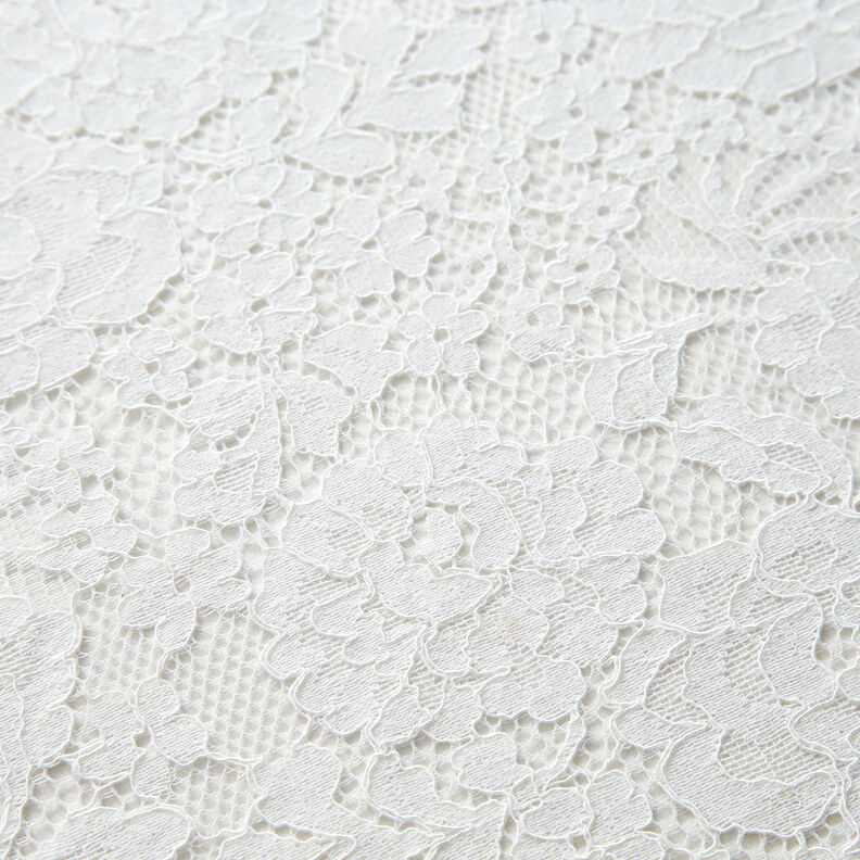 Tecido fino de renda Motivo floral – branco,  image number 4