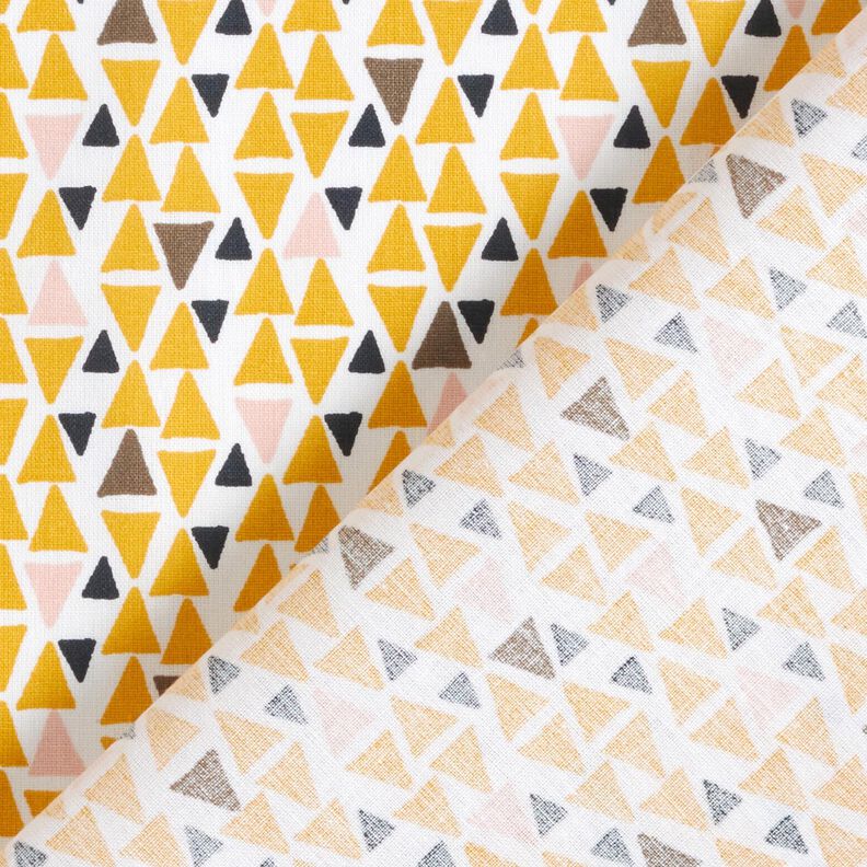 Tecido de algodão Cretone Mini triângulos – rosa-claro/amarelo-caril,  image number 4