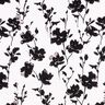Tecido de viscose Estampado floral abstrato – branco/preto,  thumbnail number 1