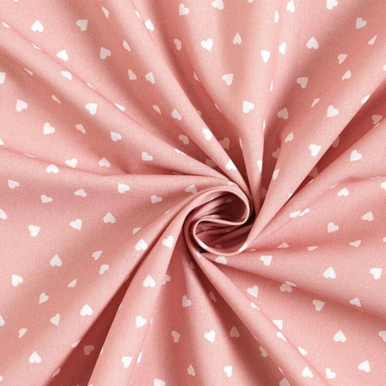 Corações espalhados de popeline de algodão orgânico – rosa embaçado,  image number 3