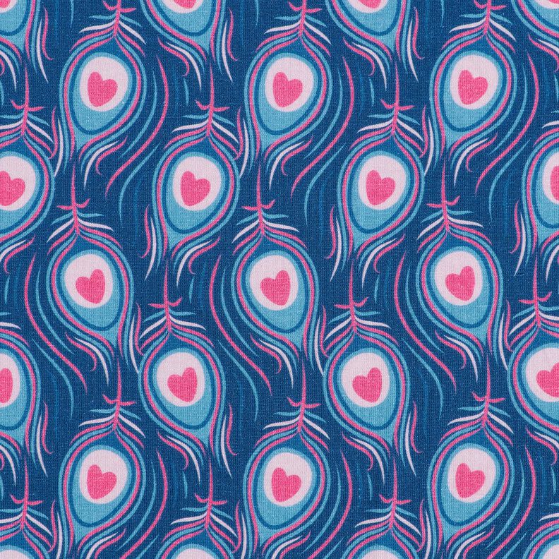 Jersey de algodão Pavo | Stoff&Liebe – azul real/rosa intenso,  image number 1