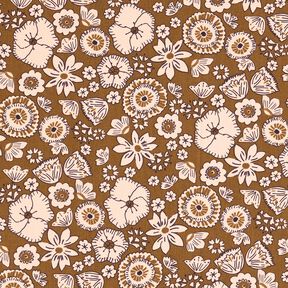 Tecido de algod&atilde;o Cretone Flores retro &ndash; oliva/ros&eacute;, 