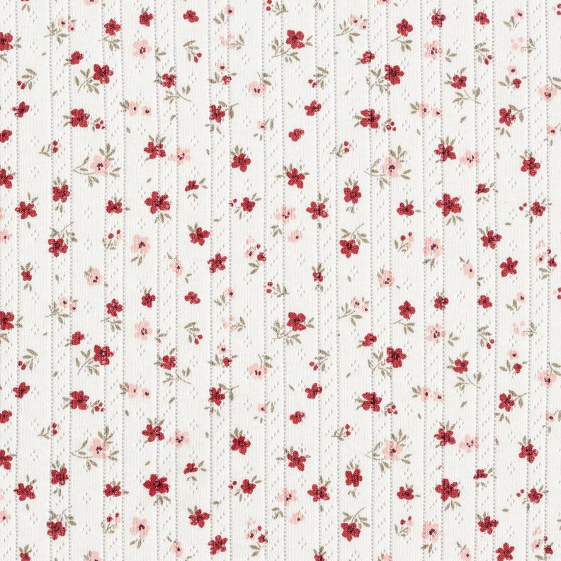 Ajour Jersey de algodão Florzinhas – marfim,  image number 1
