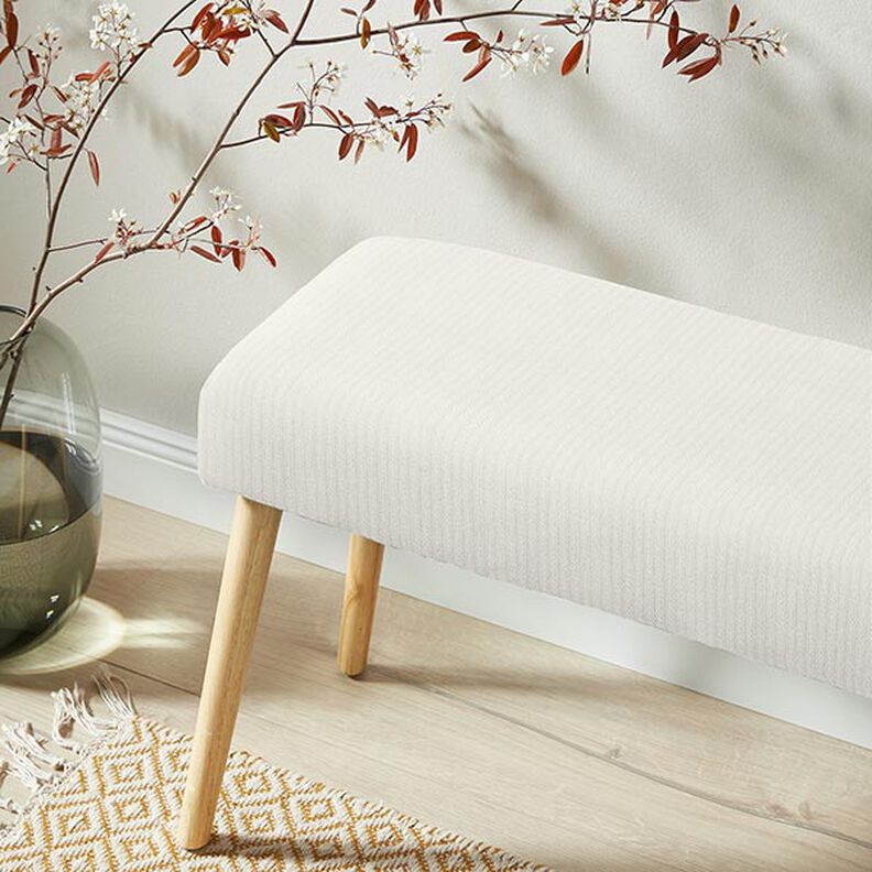 Tecido para decoração Jacquard Riscas discretas – branco sujo,  image number 5