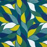Tecido para decoração Panamá Folhas coloridas – azul petróleo,  thumbnail number 1