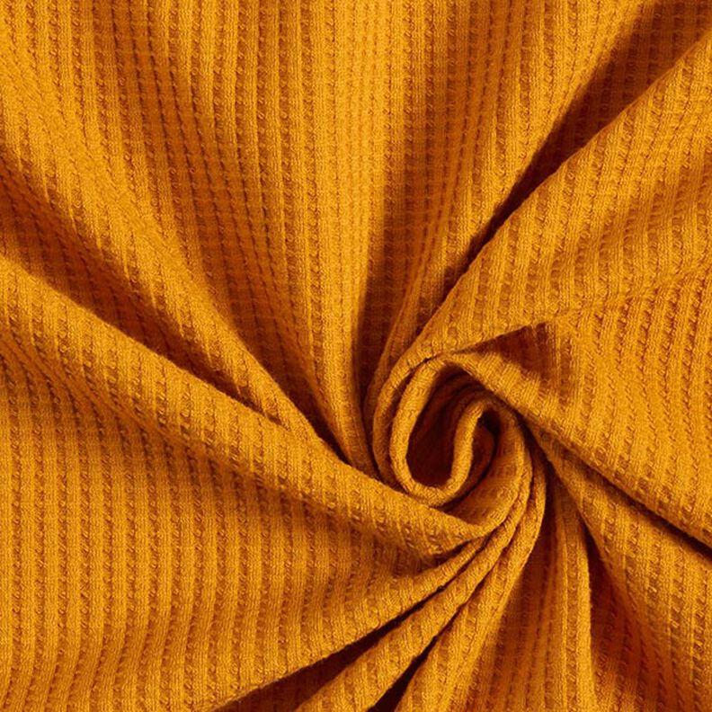 Jersey favos de algodão lisa – amarelo-caril,  image number 1