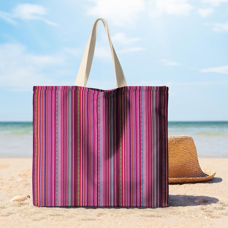 Tecido para decoração Jacquard Riscas finas – púrpura/baga,  image number 7