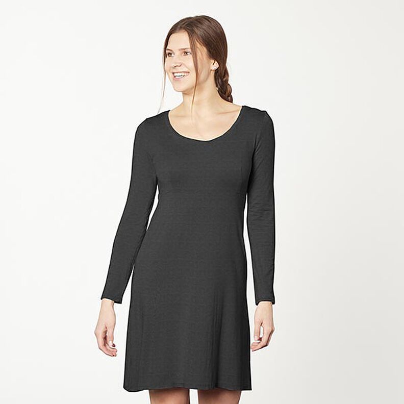 Jersey de algodão médio liso – preto,  image number 7