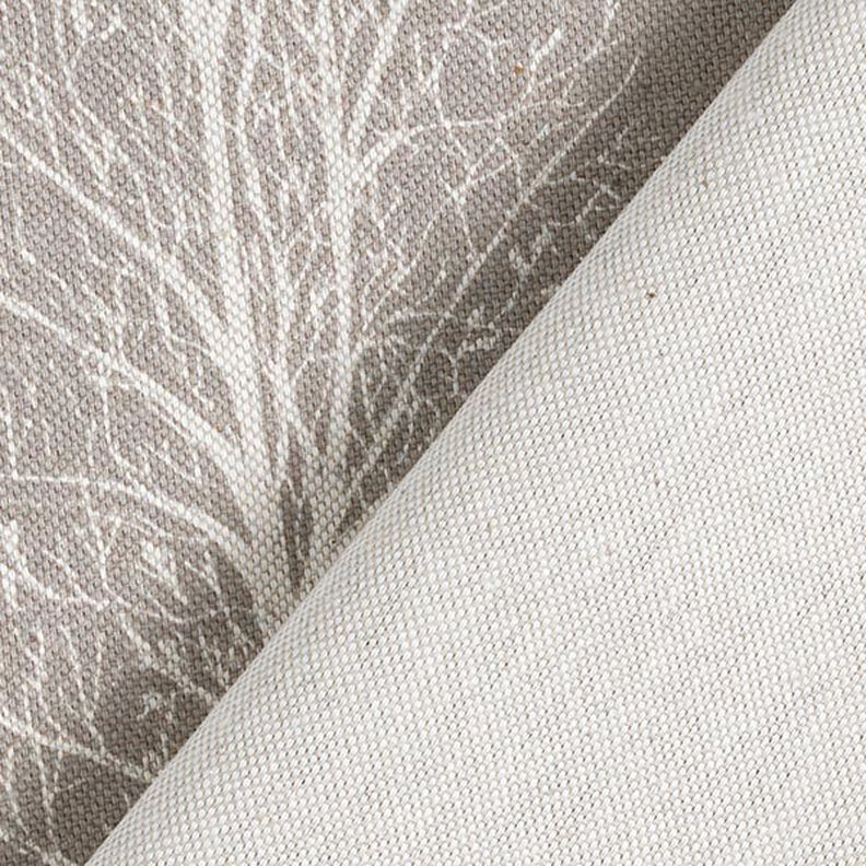Tecido para decoração Meio linho Panamá Silhueta de árvore – taupe/natural,  image number 4