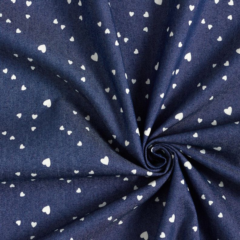 Chambray Pequenos corações – azul-marinho/branco sujo,  image number 3