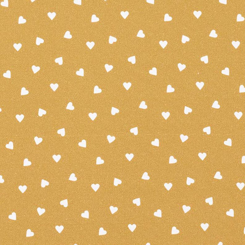 Corações espalhados de popeline de algodão orgânico – mostarda,  image number 1