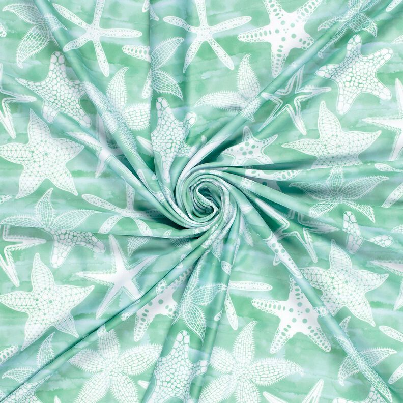 Tecido para fatos de banho UPF50 Estrelas do mar – eucalipto/branco,  image number 3
