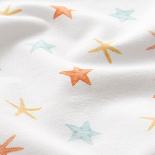 Jersey de algodão Estrelas do mar Impressão Digital | Poppy – branco, 