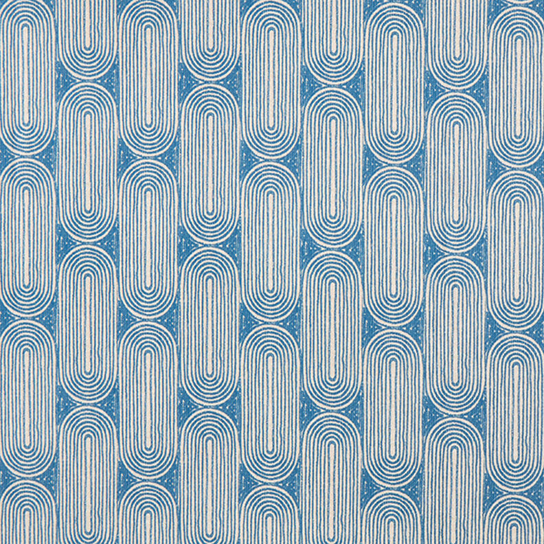 Tecido para decoração Meio linho Panamá Arcos – azul real/natural,  image number 1