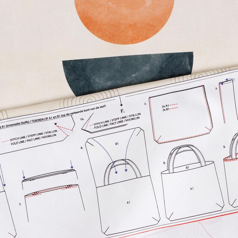 Carteiras Barra Lona Folhas coloridas escandinavas &ndash; natural/amarelo-caril,  image number 6