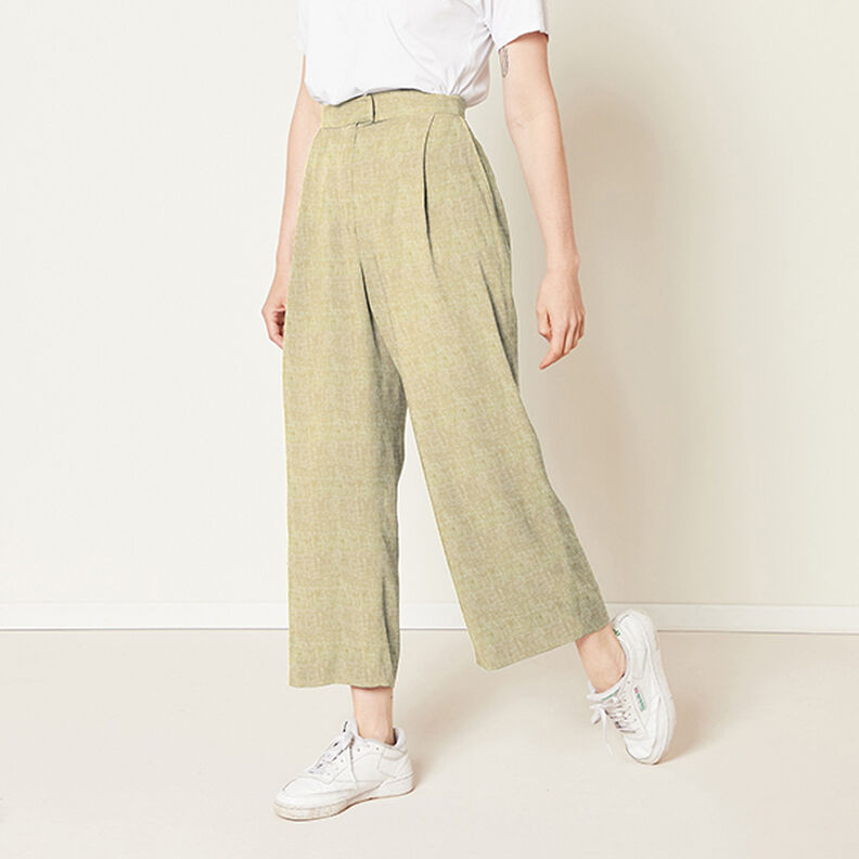 Algodão e linho Melange – caqui-claro,  image number 5