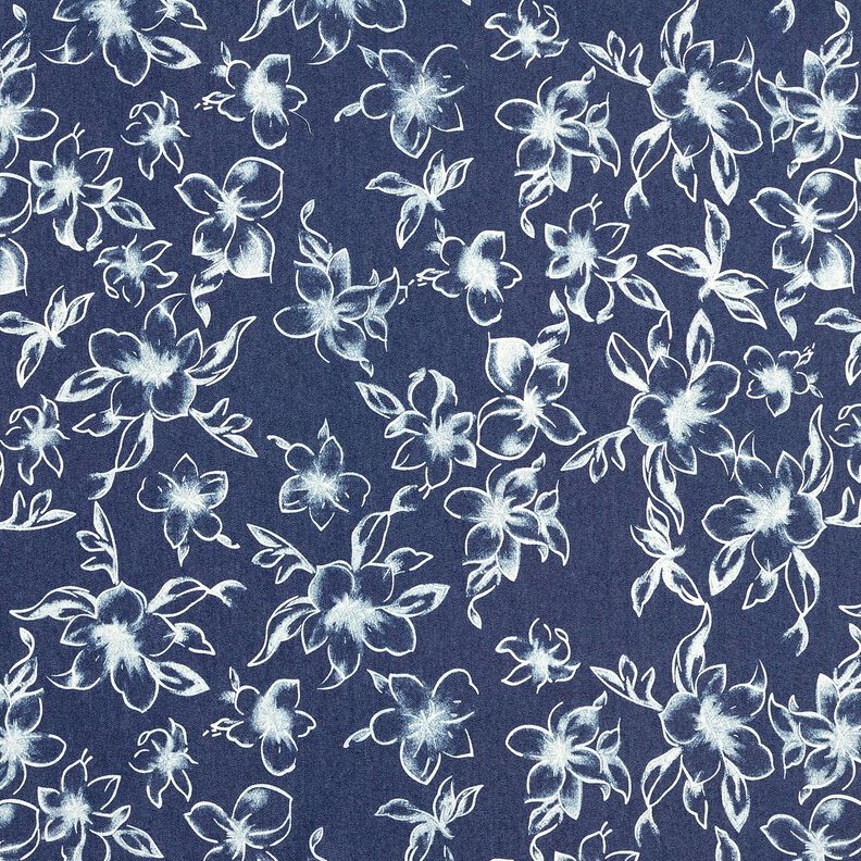 Chambray Flores de verão – azul-marinho/branco sujo,  image number 1
