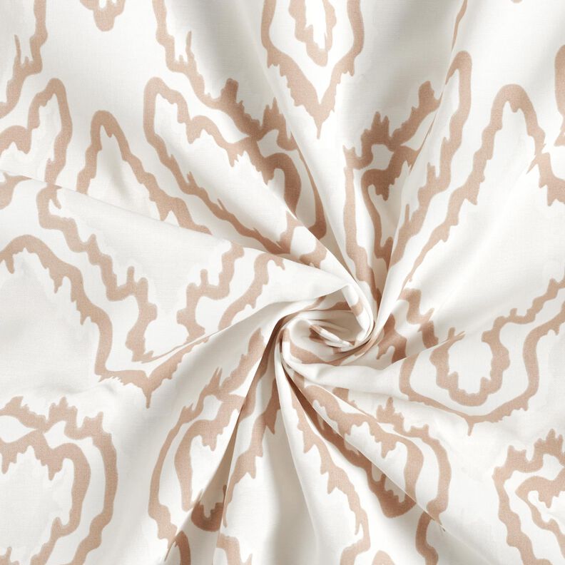 Tecido de algod&atilde;o com linhas serpenteadas &ndash; bege/bege escuro,  image number 4