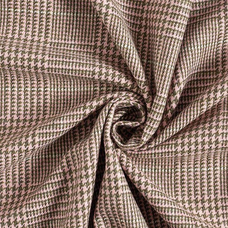 Tecido de lã Príncipe de Gales – rosa/caqui,  image number 4