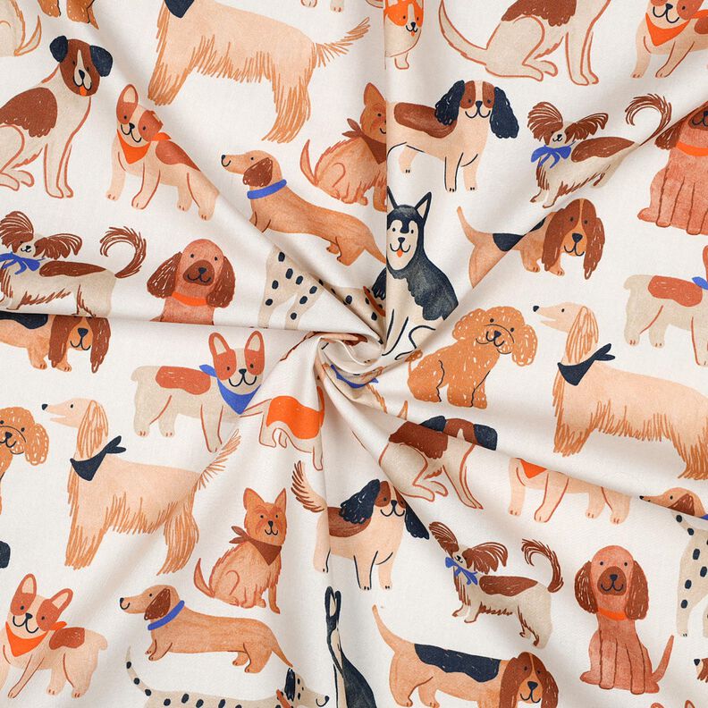 Popelina de algod&atilde;o C&atilde;es Impress&atilde;o Digital | Poppy Fabrics &ndash; branco sujo,  image number 4