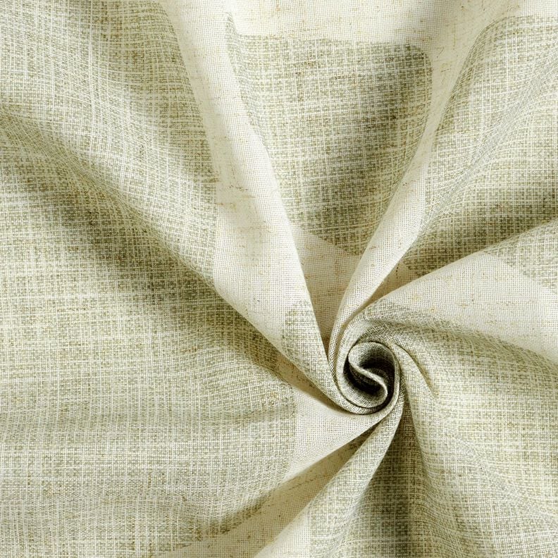 Tecido para cortinados Mix de linho Formas  – verde amarelado/natural,  image number 3