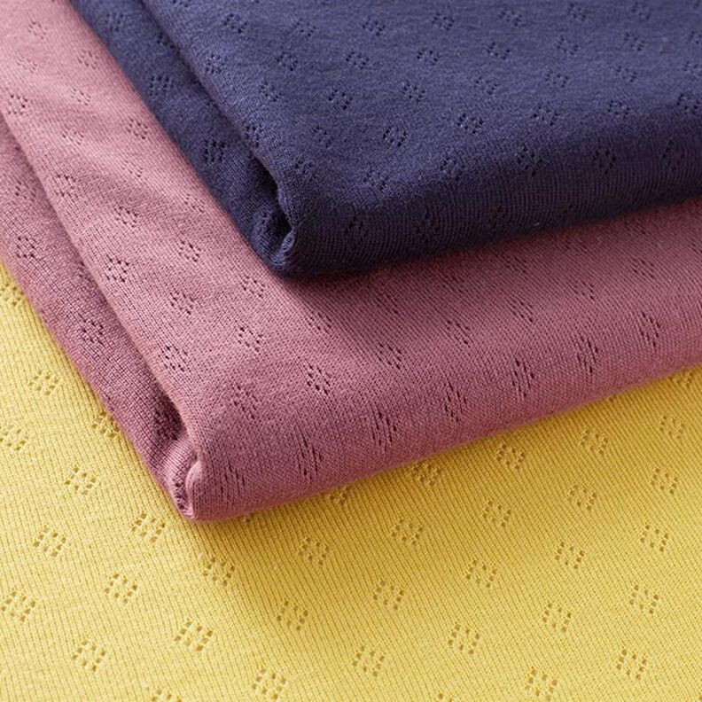 Jersey malha fina com padrão perfurado – azul-marinho,  image number 7