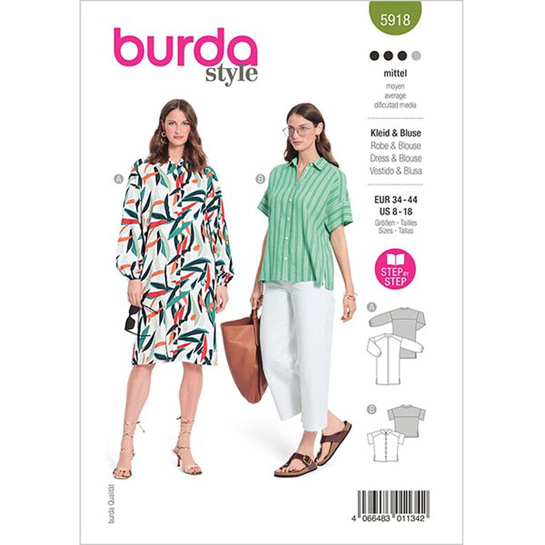 Vestido/blusa  | Burda 5918 | 34-44,  image number 1